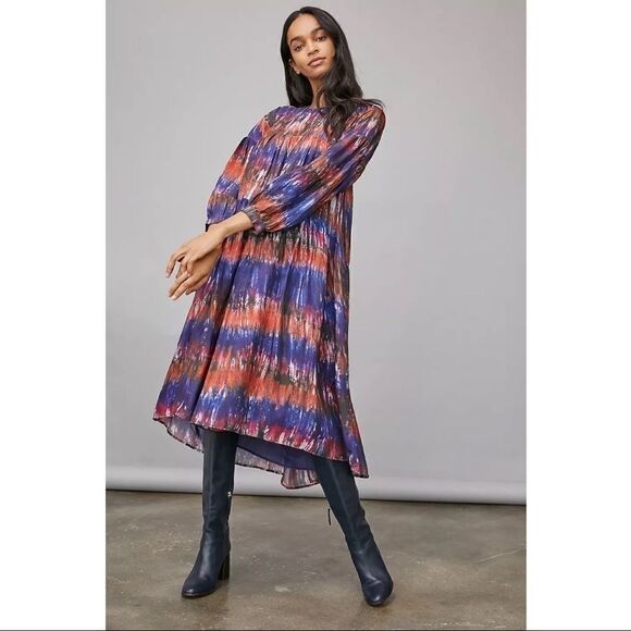 NEW Anthropologie NORBLACK NORWHITE Agatha Tie-Dye Maxi Dress Medium Petite